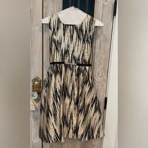 Rare Editions size 12 girl gold/black fit-n-flare special occasion party dress